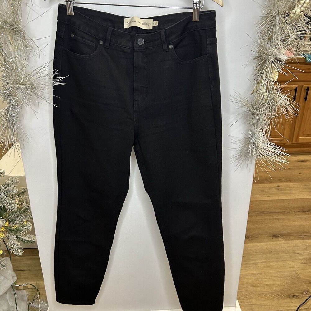 Soft Surroundings Women's  Black Fly Front‎ Skinny Size 12